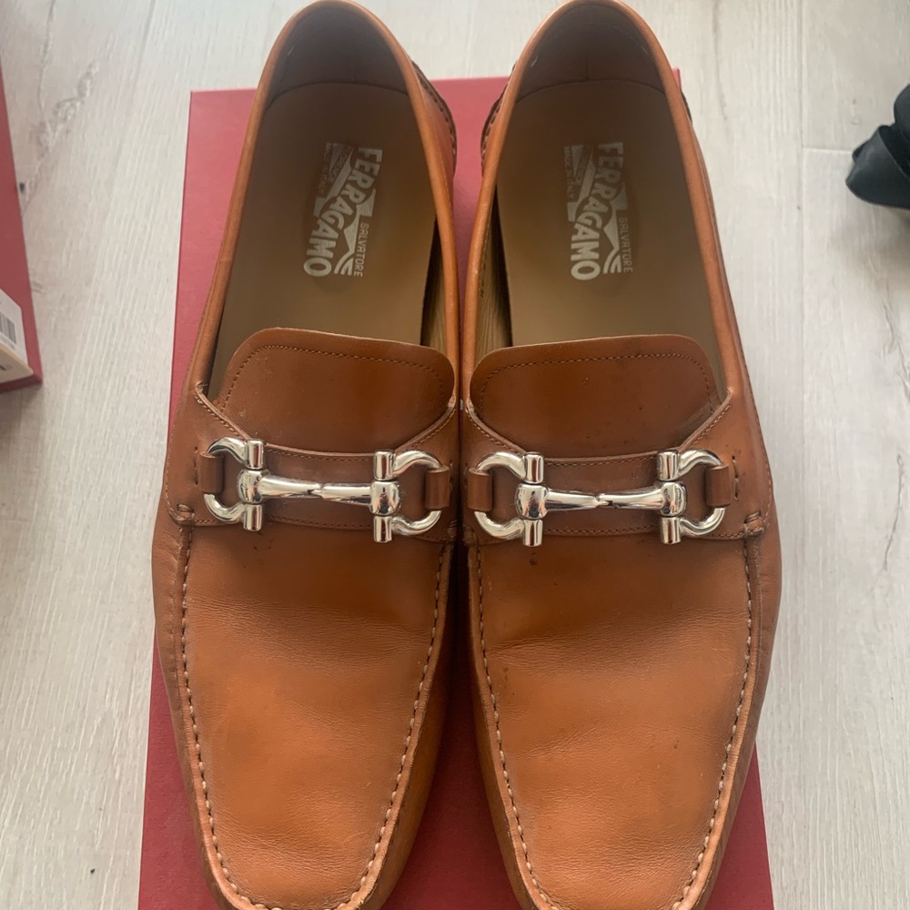 MEN'S PARIGI LEATHER DRIVER LOAFERS IN CUOIO CALF SIZE 12